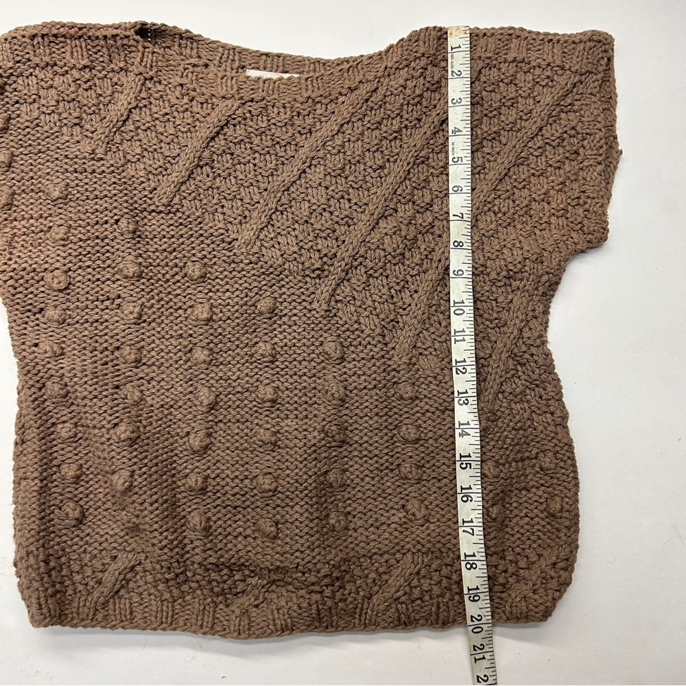 5/$25 Vintage 80s Jennifer Reed Knitted By Hand Brown Knit Sweater Vest - Picture 5 of 5